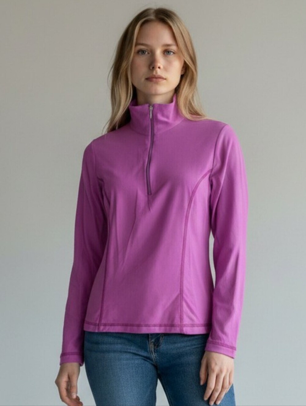 NILS Purple Quarter Zip Long Sleeve Top (S)
